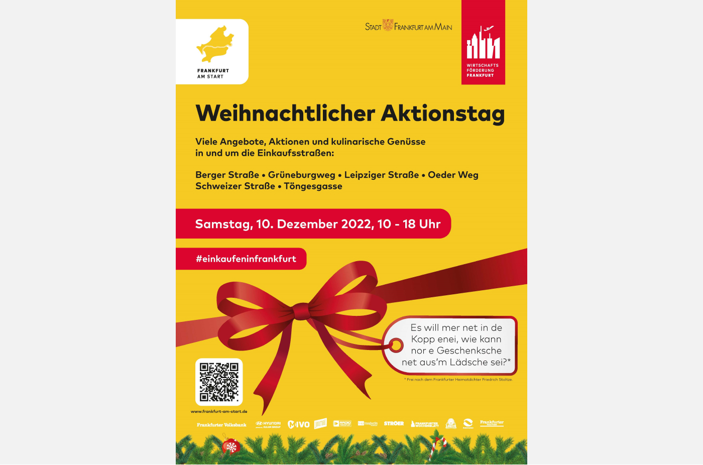 Das Plakat zum weihnachtlichen Aktionstag am 10. Dezember 2022
